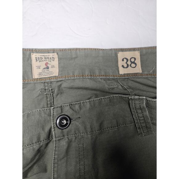 RedHead Shorts 38 Cargo Pocket Outdoor Hiking 9" Inseam Comfort Green Cotton - Picture 5 of 7